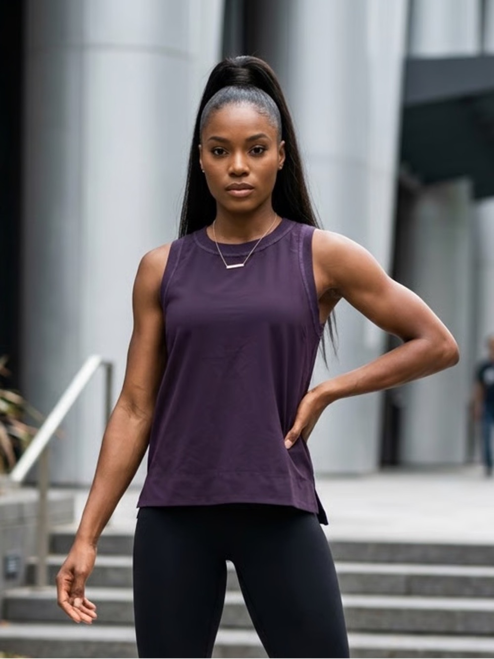 ZELLA | Purple Sleeveless Moisture Wicking Top Sz XS